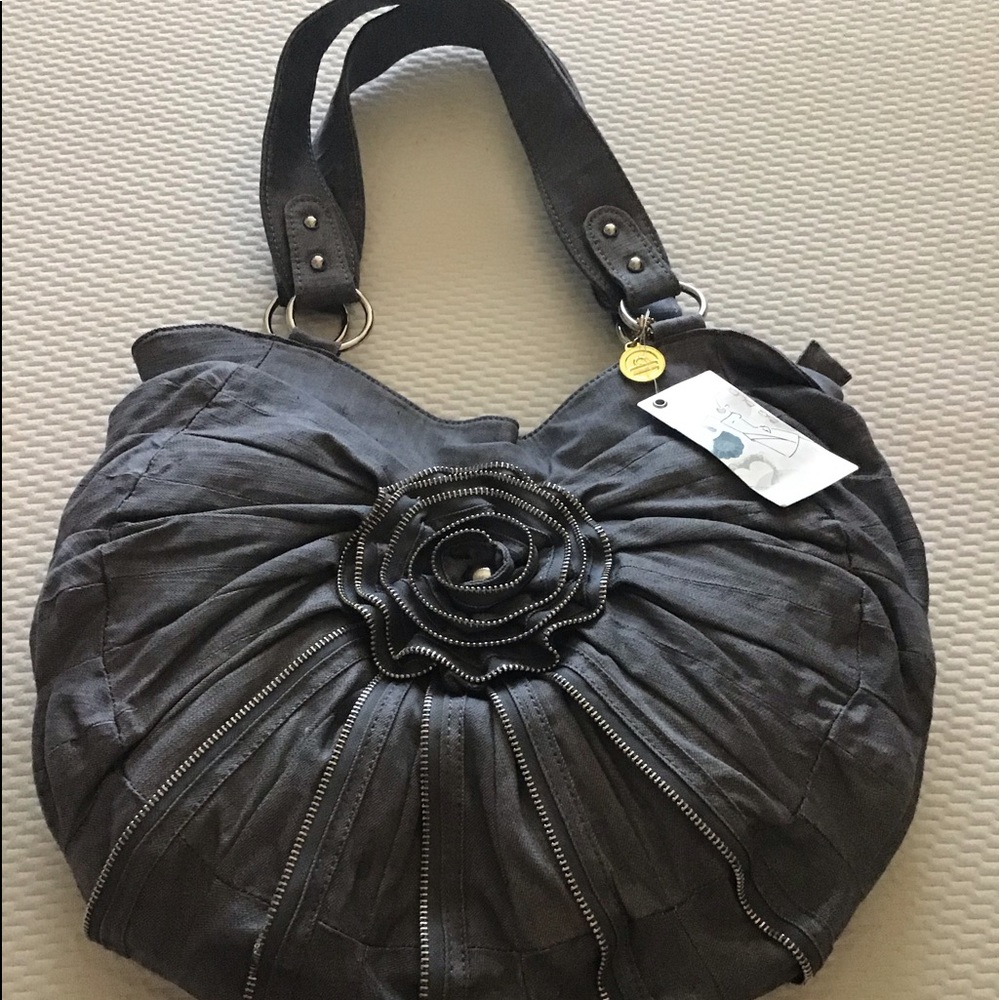 Grey Cotton Handbag
